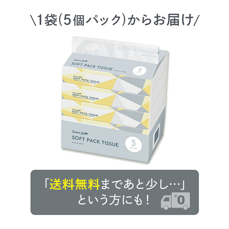 150組国産ソフトパックティッシュ5Pティッシュ ティッシュペーパー ソフトパックテ...