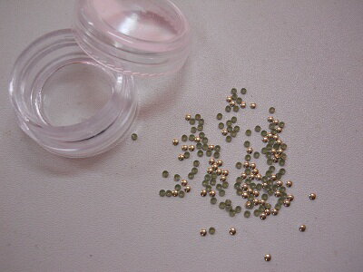 【メール便OK】☆メタルストーン　丸型　1.2mm ゴールド　30粒