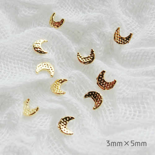 【メール便OK】☆ムーン 小 3mm×5mm 月 ゴールド ギャラクシー 宇宙 メタルパーツ サマーネイル