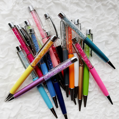 【メール便OK】クリスタル ストーン キラキラボールペン01 【Vカットストーン入り】ダイヤモンド ジュエル 18色展開