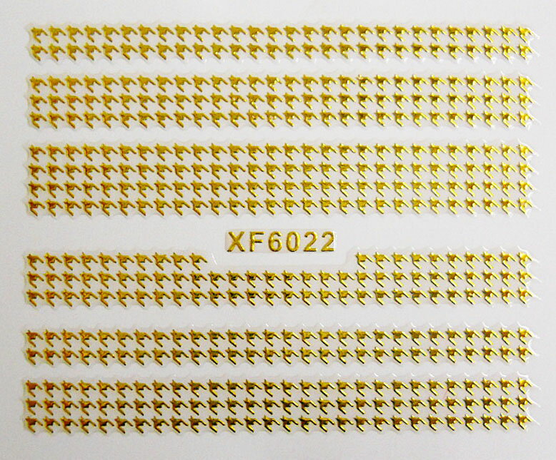 【メール便OK】ネイルシール681　千鳥格子　ゴールド箔ステッカー