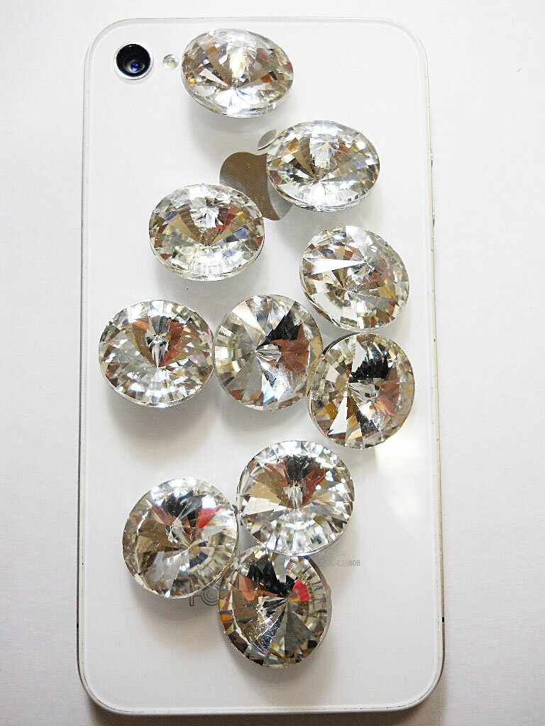 【メール便OK】☆高級ガラスファンシーストーン　ビジューストーン　ラインストーン21　クリスタル　18×18mm 1粒