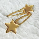 手作りアクセサリー【グルーデコアクセサリーの土台】へアクリップ ヘアピン 08 星 スター 28mm ゴールド 合金素材【メール便OK】