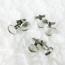 ステンレス カフス・カフスリンクス03 丸 ラウンド 12mm/14mm/16mm シルバー 手作りジュエル【グルーデコアクセサリーの土台】 ステンレス素材【メ...