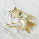 手作りアクセサリー【グルーデコアクセサリーの土台】へアクリップ ヘアピン 02 星 スター 37mm ゴールド 合金素材【メール便OK】