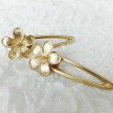 手作りアクセサリー【グルーデコアクセサリーの土台】へアクリップ ヘアピン 05 花 フラワー 30mm ゴールド 合金素材【メール便不可】