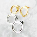 スタッド型ピアス9 サークル ○ 円 丸 ステンレス素材 シルバー ゴールド 【DM便不可】ハンドメイド☆手作りアクセサリー ジュエリー グルーデコ土台【粘土 ...