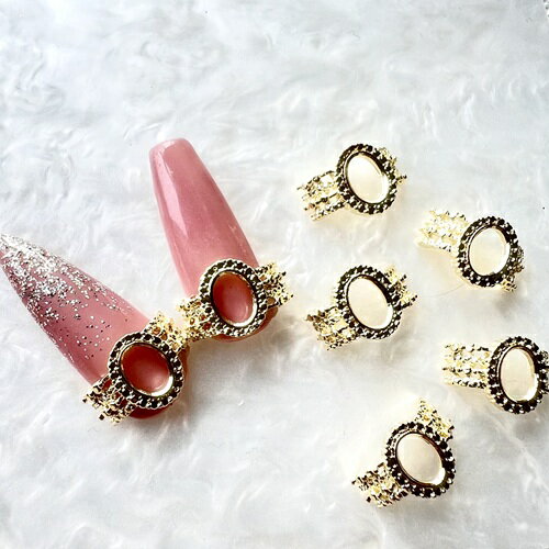 【メール便OK】メタルパーツ　台座　パーツ　ネイル　 ジュエリー　デコパーツ　ゴールド　ストーン　セルフネイル　1個