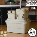 収納ボックス 大容量 TC-50S 50L メッシュカーゴ 16 インナーカーゴ S-2 R-9 専用フタ 6点セット おしゃれ 蓋付き コンテナボックス 大型...