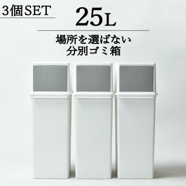 ゴミ箱 おしゃれ 分別 縦型 2段 キッチン 大容量 ふた付き ごみ箱 25L カウンター下 前開き スタッキング 積み重ね 袋が見えない ダストボックス ペットボトル 北欧 インテリア雑貨 ライクイット like it( フロントオープントラッシュビン 25スリム 3個組み LBD-08 )