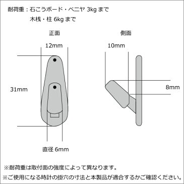 Clock hook クロックフック 時計 壁掛け時計用 フック 時計フック 石膏ボード 掛け時計 目立たない 壁掛けフック 壁掛け 掛時計 針目立たない インテリア 便利グッズ 引っ掛け 引掛け 壁穴が目立たない 賃貸 マンション 掛け時計用フック 穴が小さい