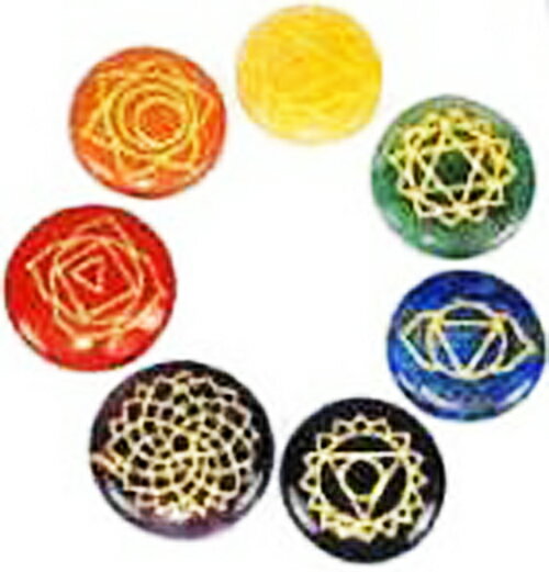 SomaEnergetics \[}GiWFeBNX `NXg[  `[i[ {t Chakra Stones from India - Set of 7 for Use with Body Tuners