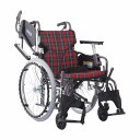 カワムラサイクル 低床車いす（アルミ製）自走用KMD-C20-40-LO赤チェックA10