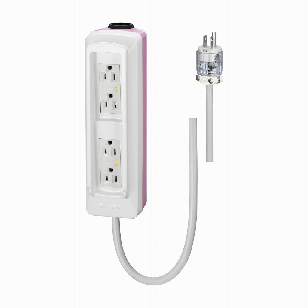 タキゲン製造 点滴ポール電源コンセント3MLE-550-3-WHITE-PINK