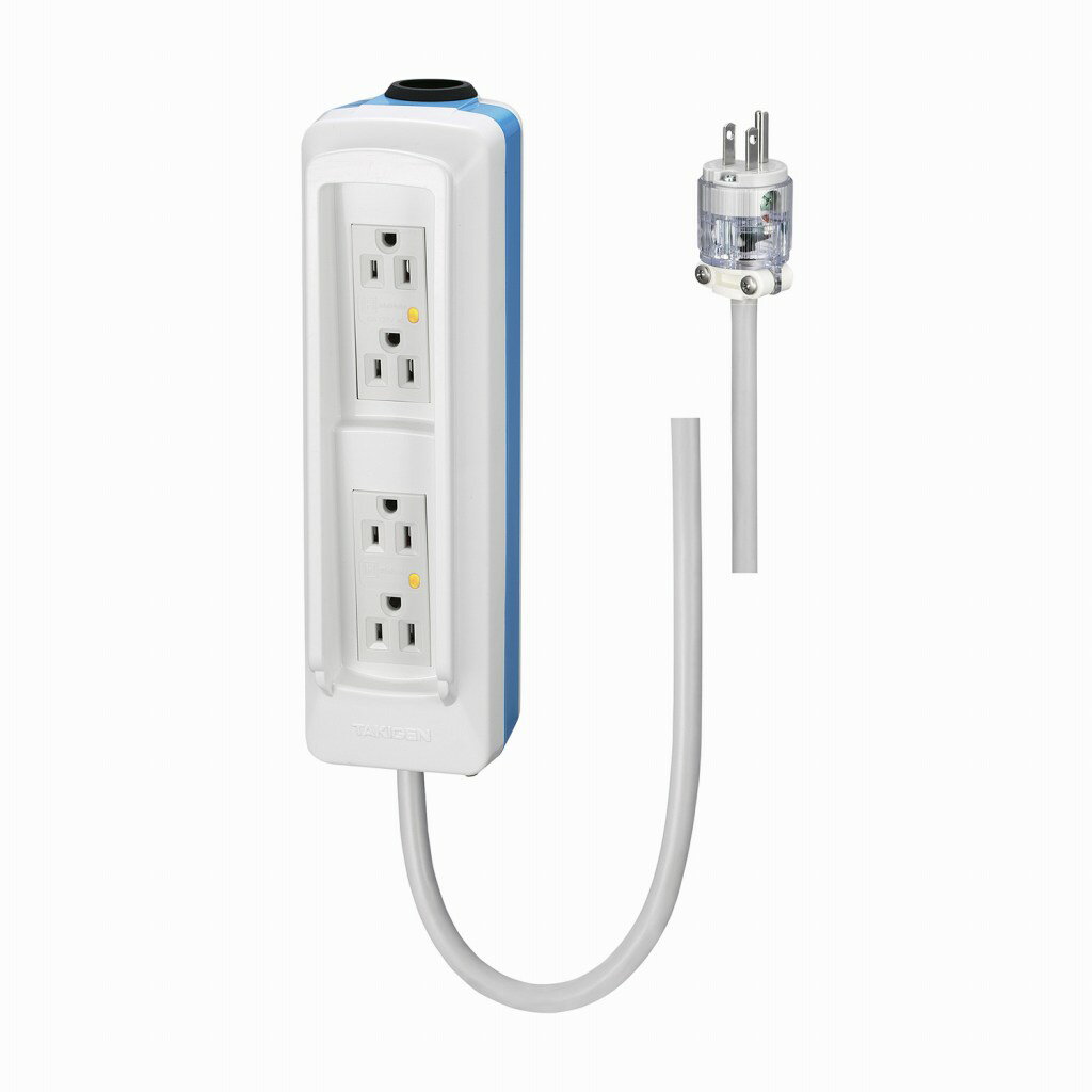 タキゲン製造 点滴ポール電源コンセント5MLE-550-5-WHITE-BLUE