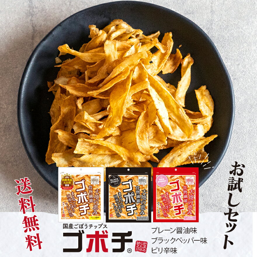 [1000円ポッキリ＋ポイント10倍 1149円→1000円 6/4 20:00スタート] 野菜チップス ゴボチ ごぼち ゴボウチップス プレーン醤油 ピリ辛 ブラックペッパー お試し 買い回り 3パック 20g×3袋 ごぼち チップス スナック マ