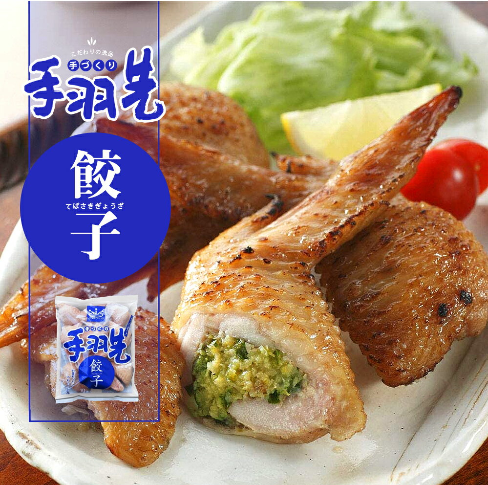 手羽先餃子 10本入り550g 手作り ニッチフーズ ぎょうざ 手羽 冷凍食品 餃子 ぎょうざ ギョウザ おつまみ おかず 簡単調理 宮崎 宮崎県 若鶏 ジュー...