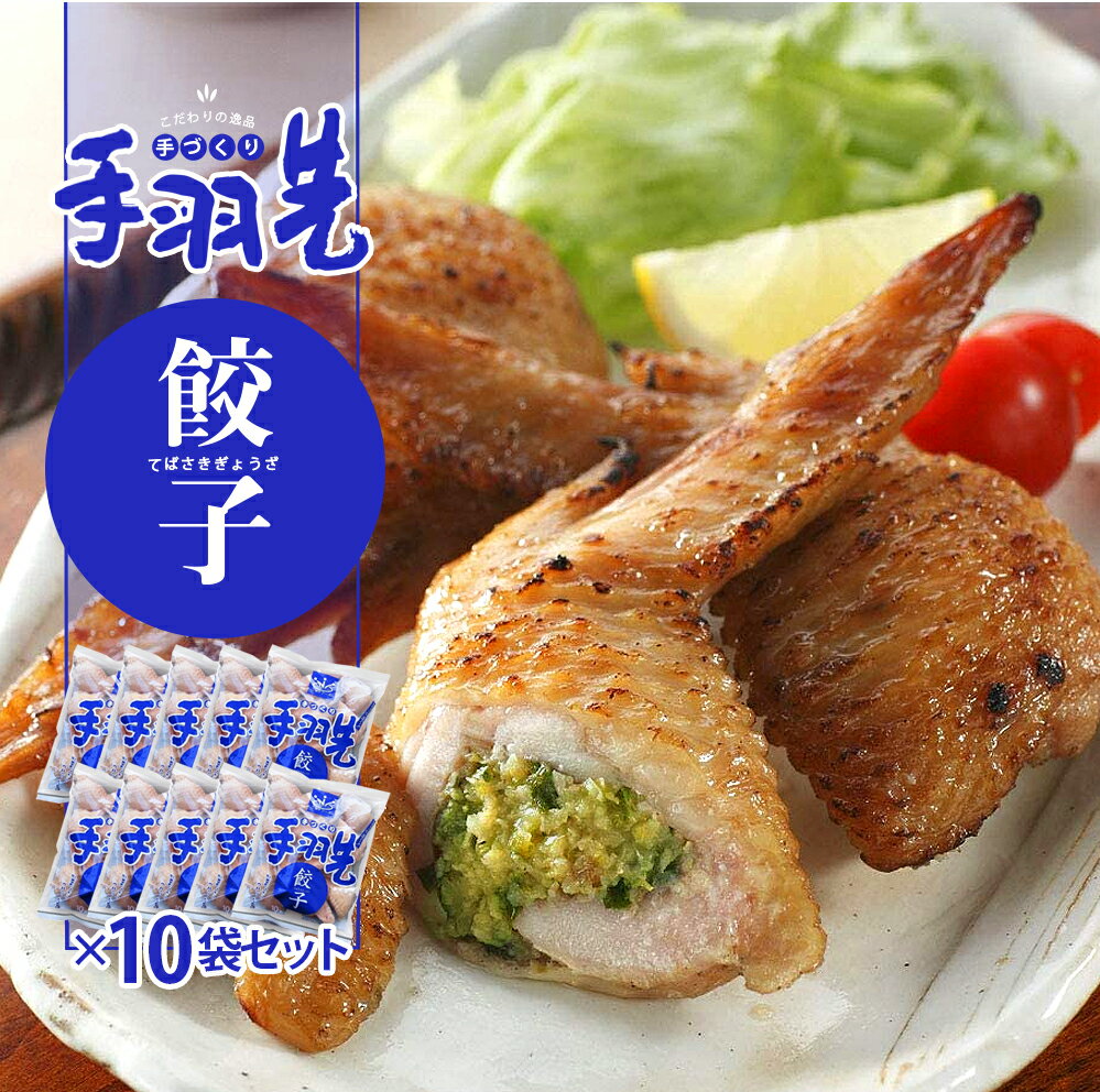 手羽先餃子 10本入り550g 10個セット 手作り ニッチフーズ ぎょうざ 手羽 冷凍食品 餃子 ぎょうざ ギョウザ おつまみ おかず 簡単調理 宮崎 宮崎県 若鶏 ジューシー ヘルシー 10個セット