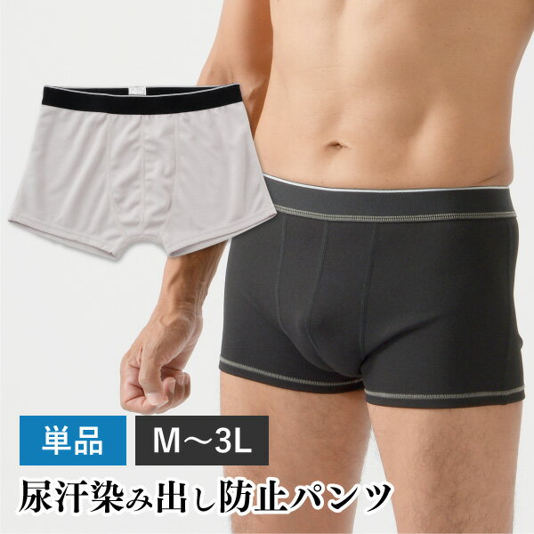 【10％OFFクーポン】【日本製★アシストグランパンツ】 尿もれ パンツ 尿漏れ 失禁パンツ 男性用 失禁 失禁パンツ男性用 尿 しみ 汗 取り 汗染み シミ M L LL 3L アシストグランパンツ デュアルマジック メンズ 介護 股ずれ 【ニットボクサータイプ】【単品】