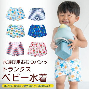 【水着10％OFFクーポン】日本製 トランクス 水遊びおむつパンツ★トランクス　水着　半袖 長袖 保温 保育園　80cm 90cm 100cm　パンツ 男の子 女の子 おむつパンツ 水遊びパンツ ベビースイミング おむつパンツ スイムパンツ 水遊びパンツ 水あそび用おむつ 80 90 100