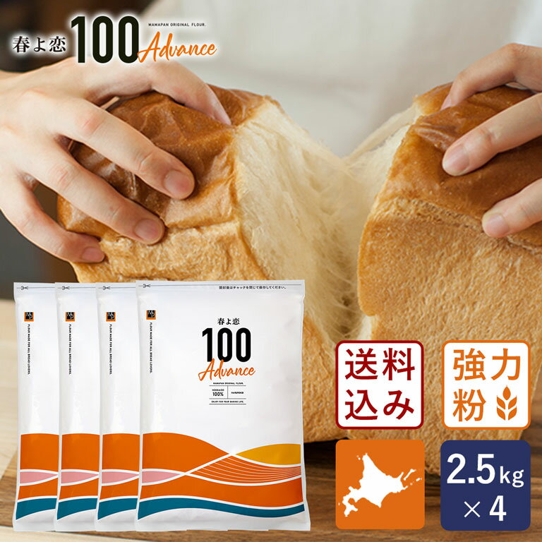 強力粉 春よ恋100Advance 北海道産パン用小麦粉 2.5kg×4 （10kg）送料無料_ 【沖縄は別途追加送料必要】まとめ買い 春よ恋100% パン作り お菓子作り 料理 手作り スイーツ 父の日