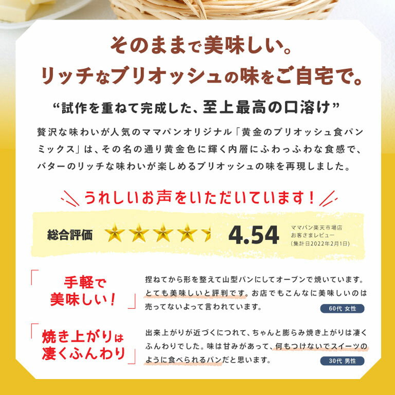 戸倉商事『mamapan（ママパン）ホームベーカリー用黄金のブリオッシュ食パンミックス』