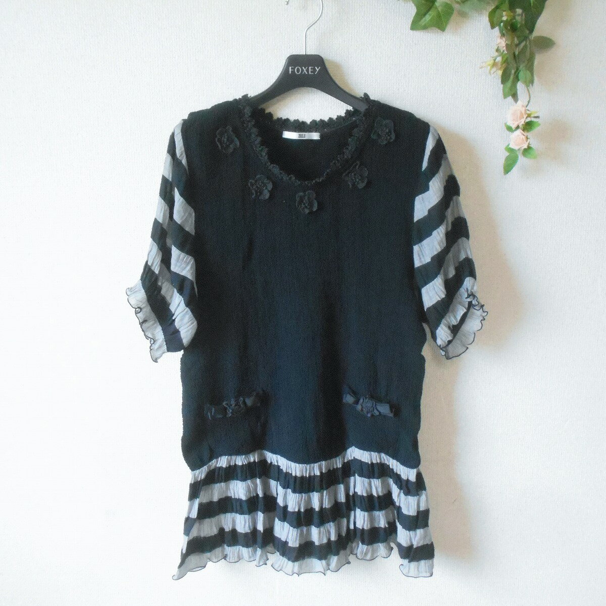 【中古】ゼル ZELU チュニック ブラウス モチーフ 付き レディース 40 夏 日本製