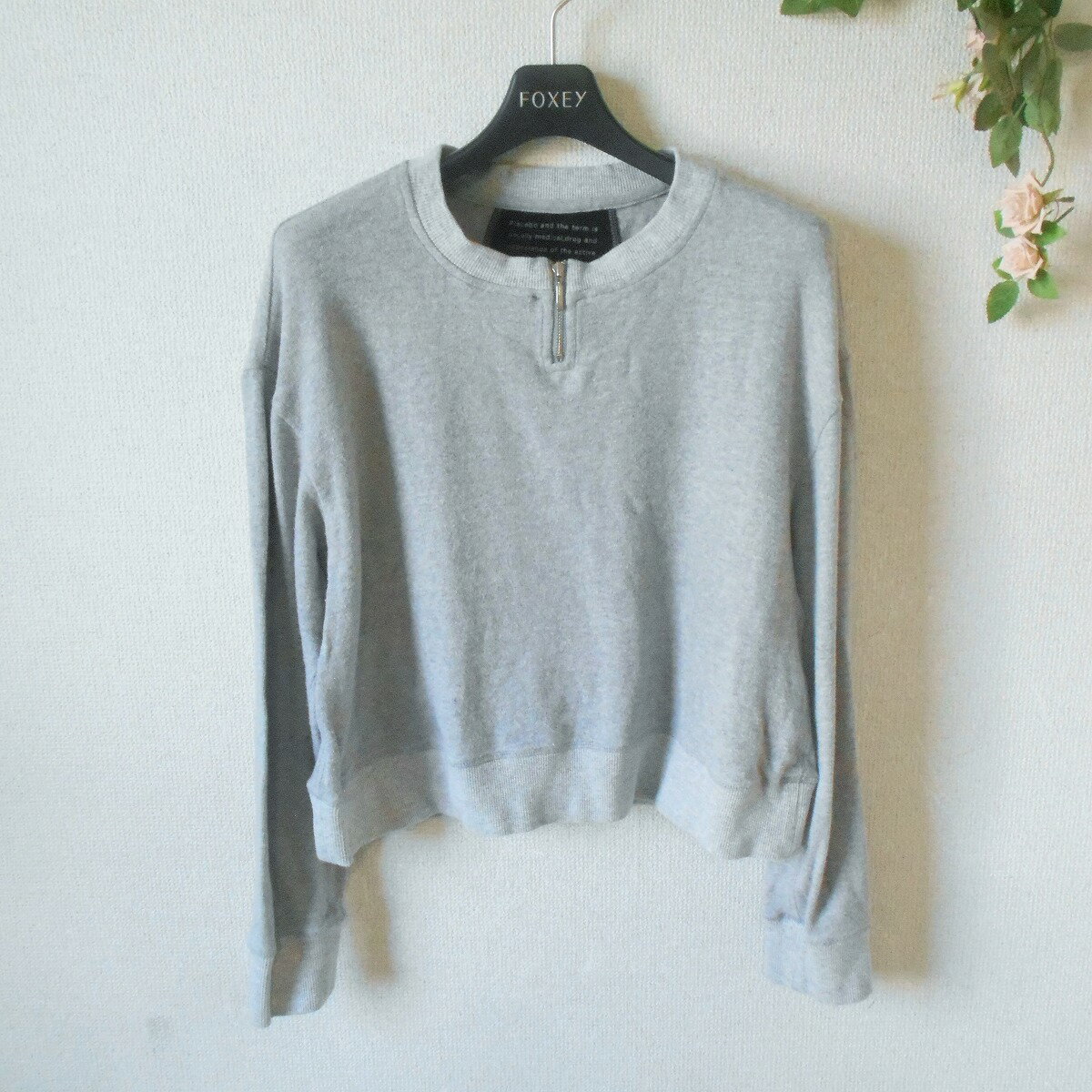 【中古】プラシーボ placebo トレーナー 38 レディース ショート 丈 日本製 春 秋 スウェット