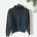 【中古】アンクルージュ Ank Rouge ニット セーター M レディース フリル ハイネック 黒