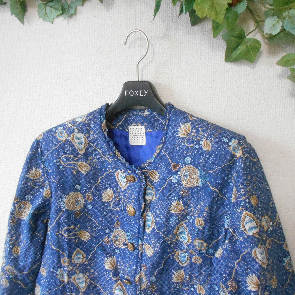 【中古】カネコイサオ KANEKO ISAO ノーカラー ジャケット レディース 金子功 リボン フリル