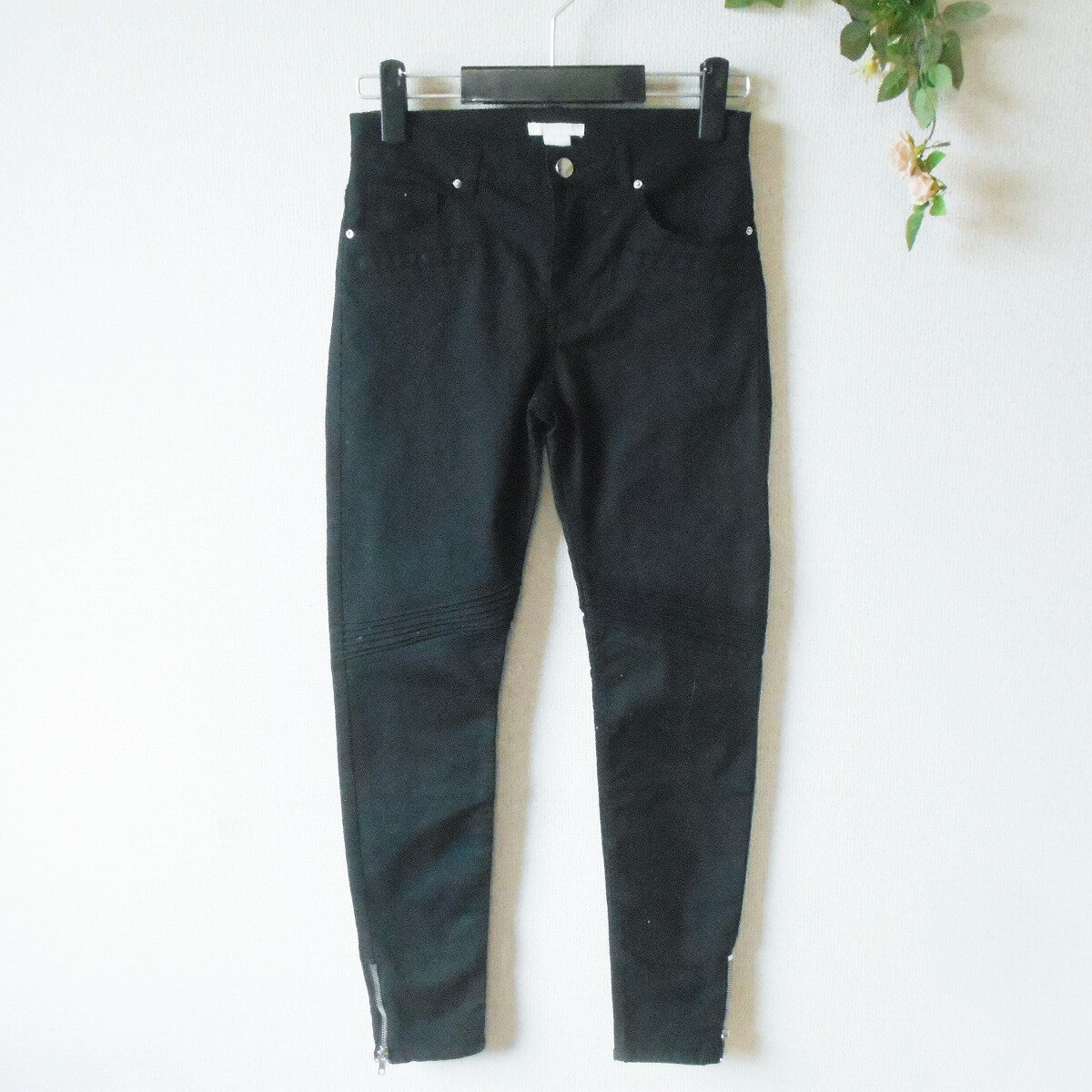 Rakuten - 【中古】H&M エイチアンドエム パンツ 36 レディース 黒 ライダース 風 デザイン 春 夏 秋