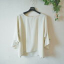 【中古】新品 タグ付き Oeillet ウイエ ブラウス M レディース 5分袖 春 夏 未使用 UVカット ストレッチ DRY(4)
