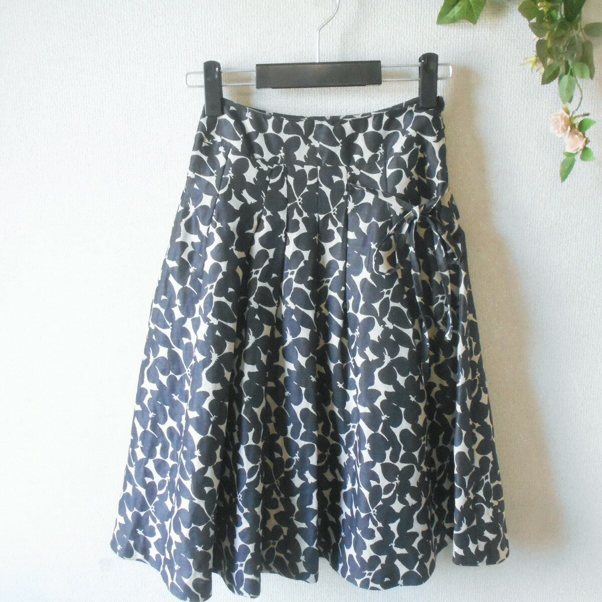 【中古】23区 ニジュウサンク スカート 小さい サイズ 30 麻 ブレンド 春 夏 オンワード樫山