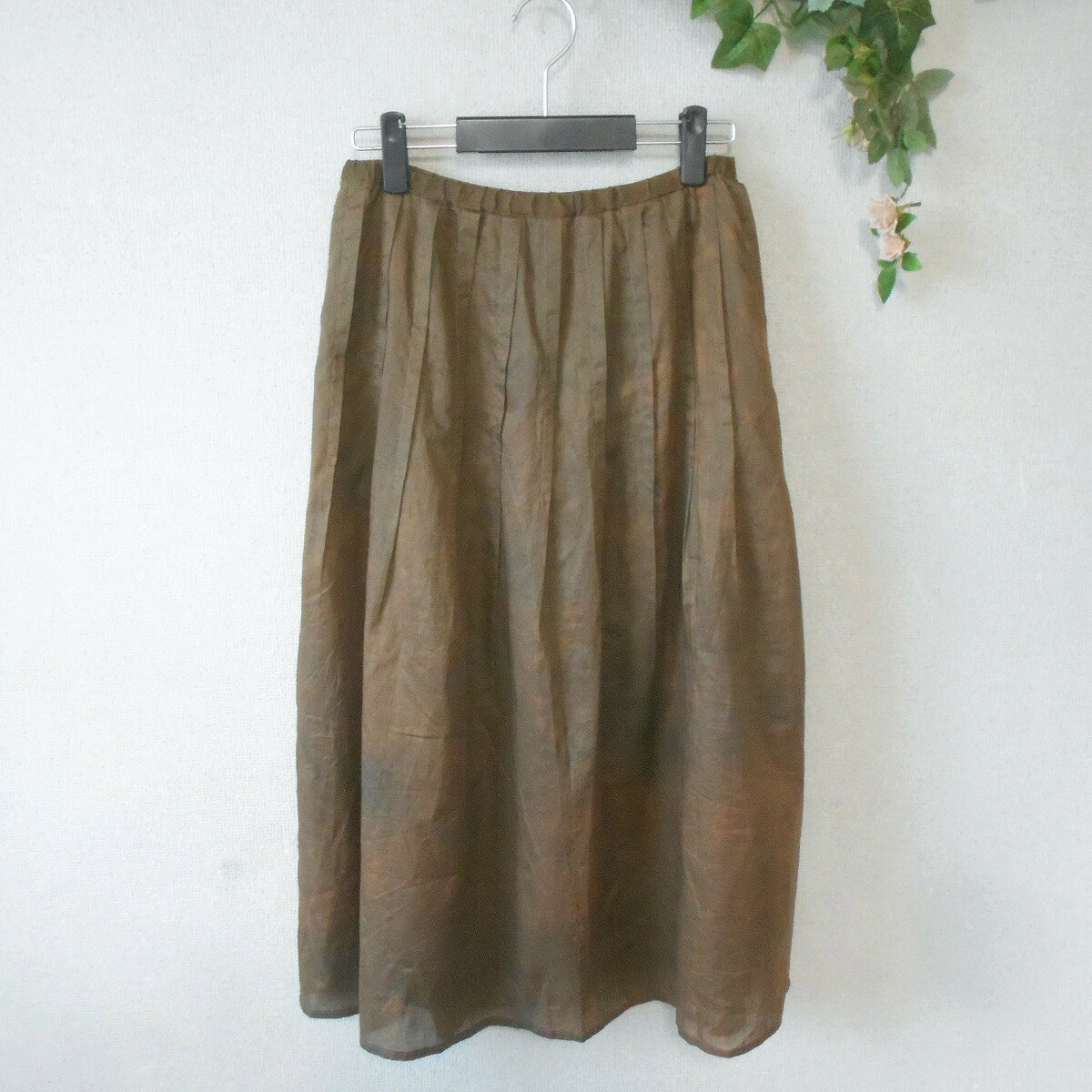 【中古】希少 八上姫 しのぶ SHINOBU スカート 柿渋染め M レディース