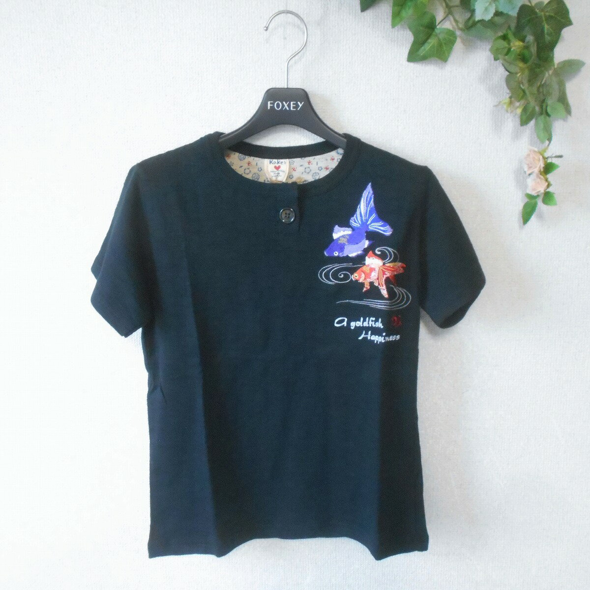 樂天商城 - 【中古】新品 タグ付き かけい KaKei Tシャツ カットソー レディース M 金魚 刺繍 和柄 未使用