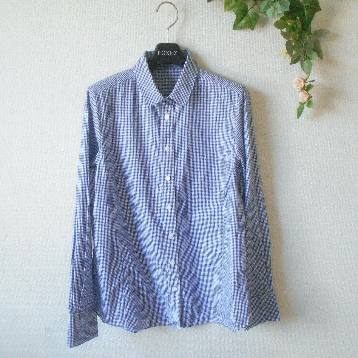 Rakuten - 【中古】アクアスキュータム Aquascutum 長袖 シャツ ブラウス レディース 春 夏 ギンガム チェック レナウン 日本製