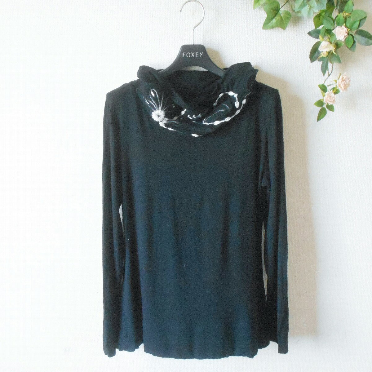 Rakuten - 【中古】dp : jeans ハイネック カットソー お花 モチーフ 付き レディース 春 秋 イタリー製