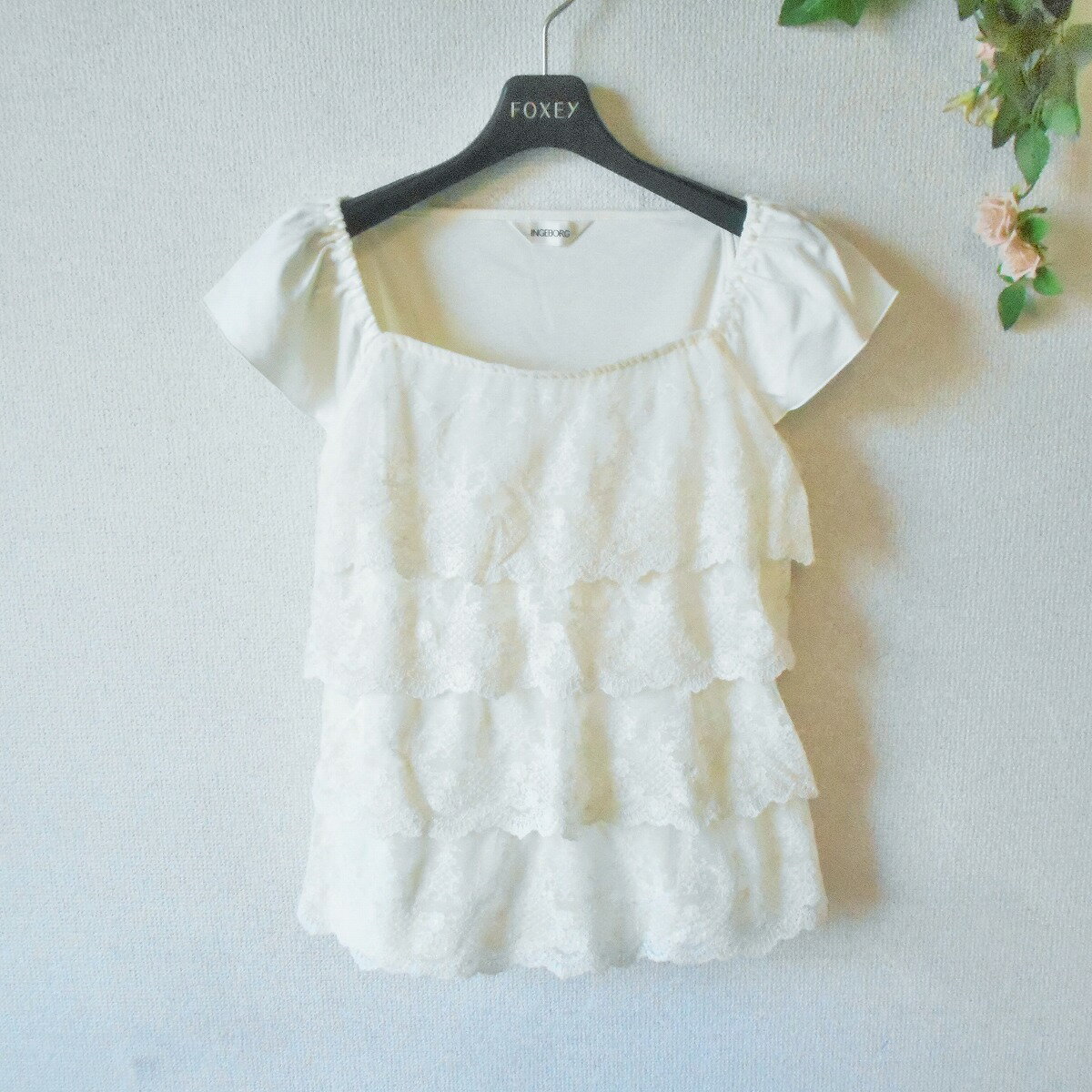 樂天商城 - 【中古】インゲボルグ INGEBORG カットソー S レディース 刺繍 入り チュール 日本製