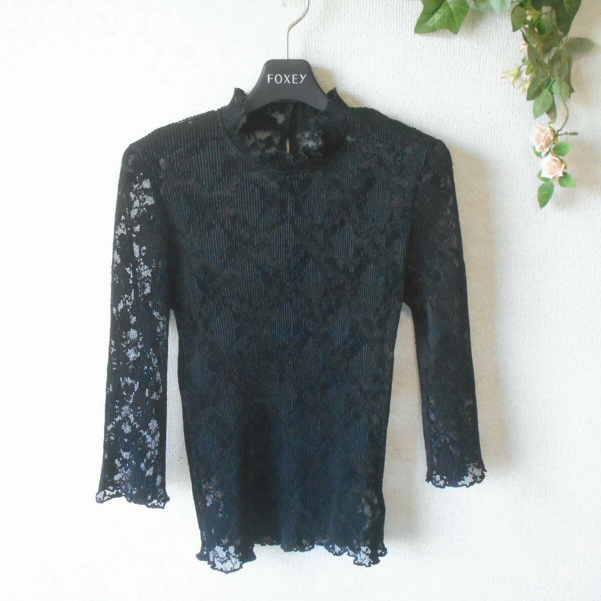 Rakuten - 【中古】ルージュディアマン ROUGE DIAMANT ブラウス 7分袖 レディース 38 メッシュ