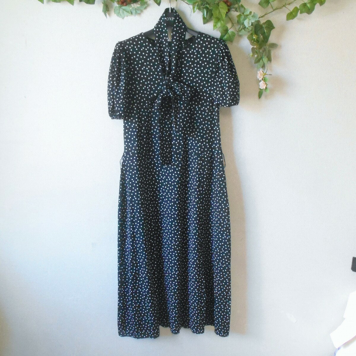 Rakuten - 【中古】ザラ ZARA ワンピース S サッシュ リボン 付き レディース ロング丈 水玉 ドット 夏