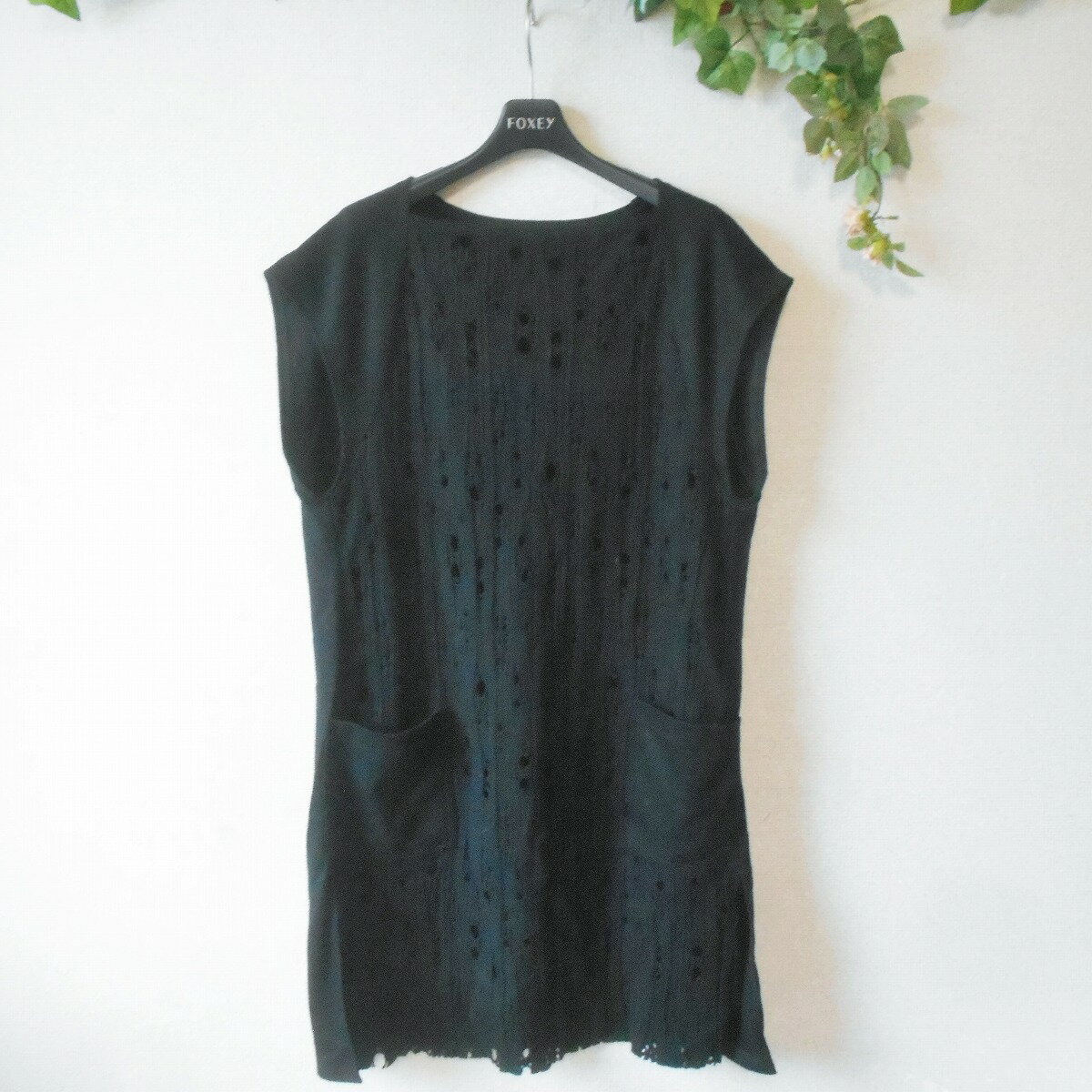 樂天商城 - 【中古】ヒロコ ビス カーサ HIROKO BIS CASA ワンピース L レディース 透かし柄 ウール 100％ 黒 L