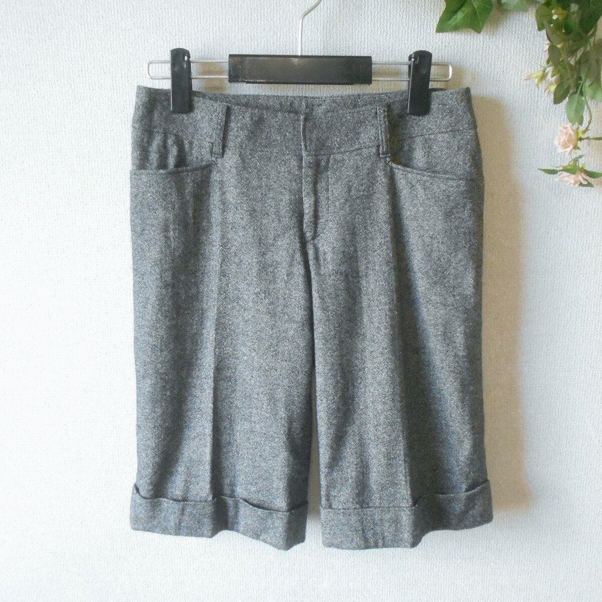Rakuten - 【中古】ロートレアモン LAUTREAMONT パンツ 3 ハーフ 丈 シルク & カシミヤ ブレンド 秋 冬 レディース 用
