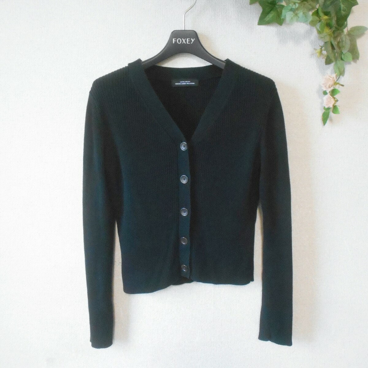Rakuten - 【中古】ユナイテッドアローズ グリーンレーベル リラクシング United Arrows GREEN LABEL RELAXING リブ ニット カーディガン 春 秋 レディース