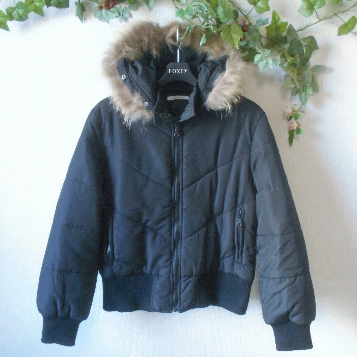 【中古】スクランブルエッグ scranble egg ジャケット ジャンパー ブルゾン レディース 中綿 入り 黒 ..