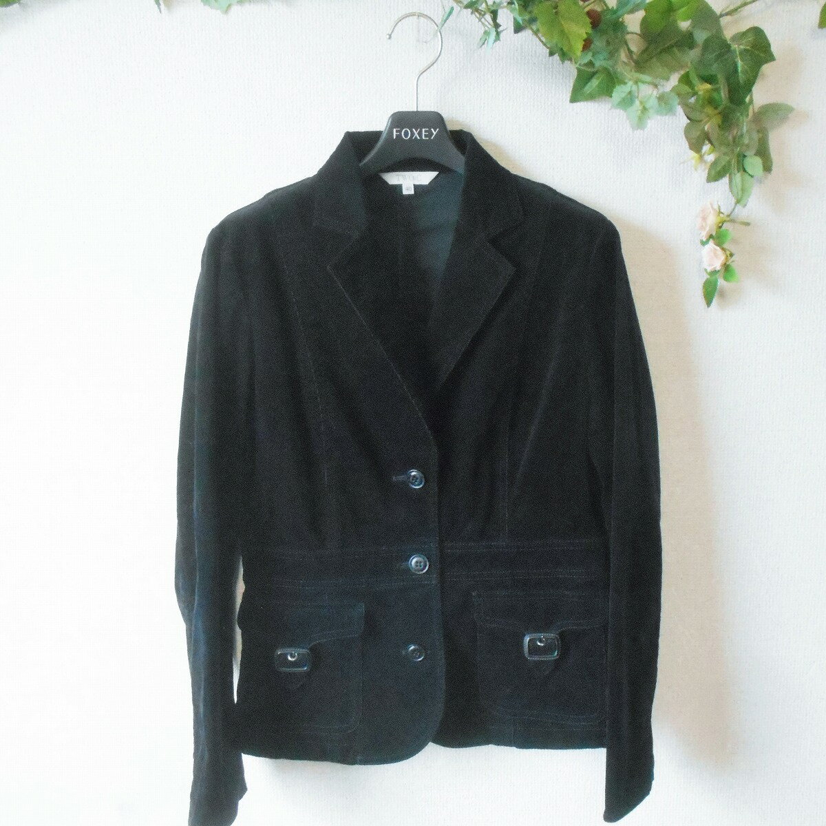 【中古】TWO:C トゥーシー テーラード ジャケット ブレザー 秋 冬 レディース 黒 40