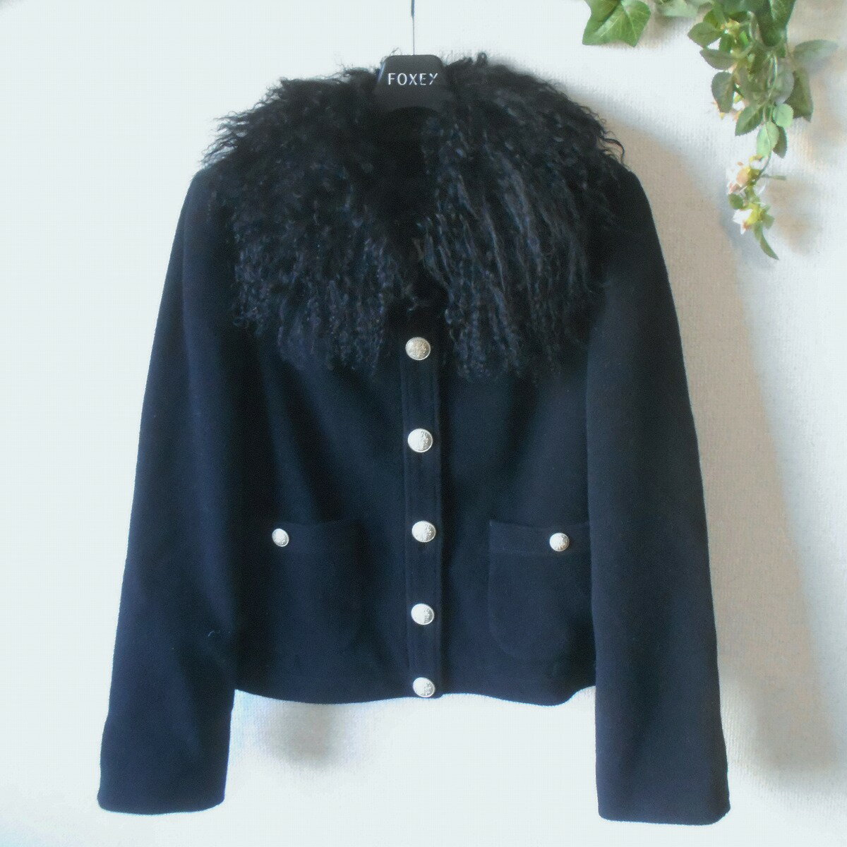 【中古】ピンクハウス PINK HOUSE ジャケット 2way ラム ファー 取り外し可能 レディース L 冬 黒