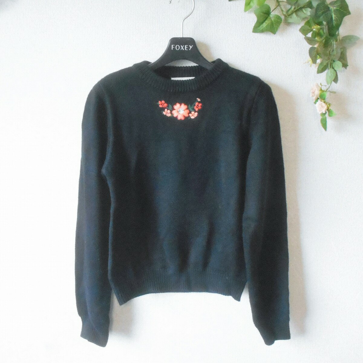 【中古】ミーア MIIA ニット セーター F レディース お花 刺繍 冬