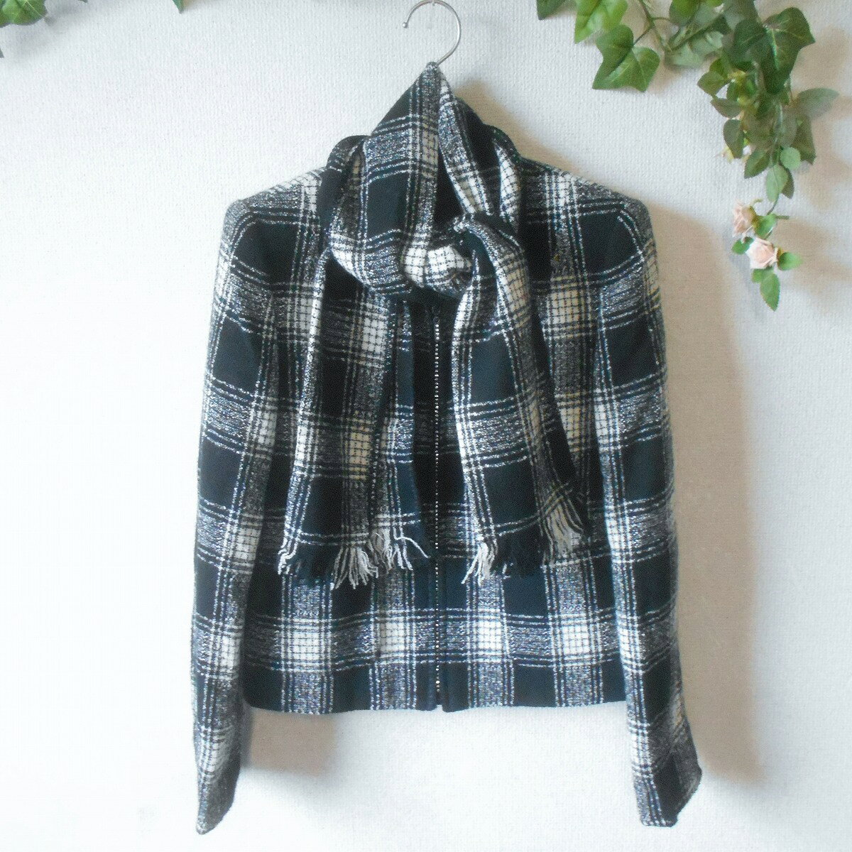 Wool - 【中古】K.T ケーティー KIYOKO TAKASE キヨコ タカセ ノーカラー ジャケット 9 秋 冬 レディース ショール 付き 日本製