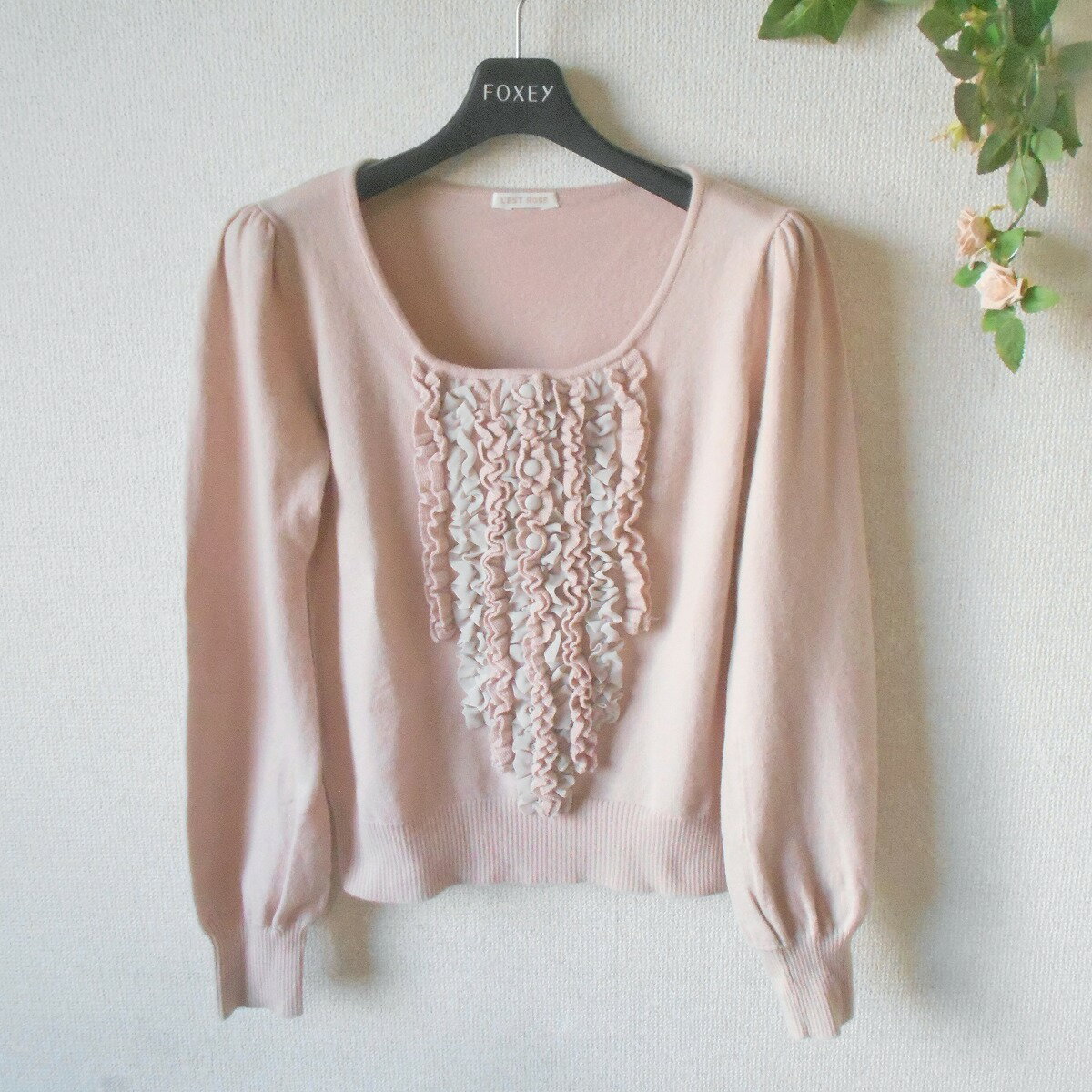 レストローズ14AW今期物ファー付ニット L'EST ROSE レストローズ 秋冬 フォックス ファー☆ セーター ニット