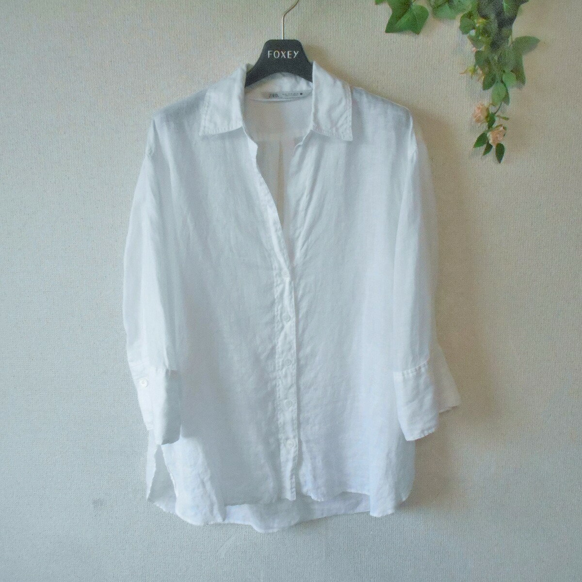 Rakuten - 【中古】ザラ ZARA シャツ レディース XS リネン 麻 夏 7分袖